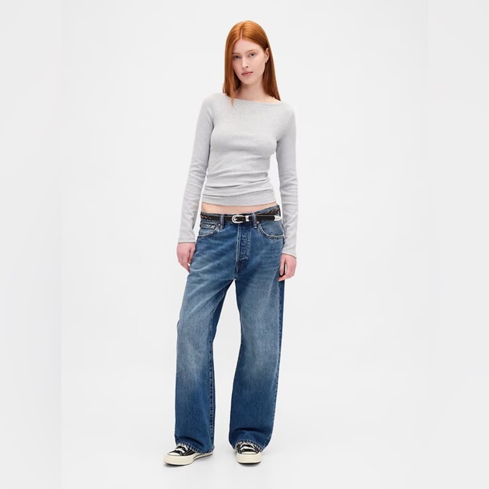 2οΈβ£ for the price of 1οΈβ£ GAP Light Gray Long Sleeve Women's TOPS - Picture 4 of 6